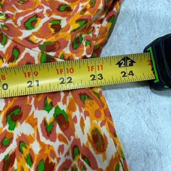 LOGO By Lori Goldstein Orange Multicolor Abstract Geometric Print Top Size XL - Picture 11 of 14